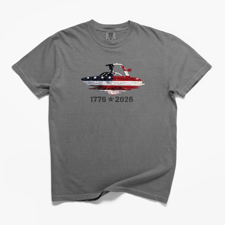 American Wake Surf 1776-2026 Patriotic T-Shirt