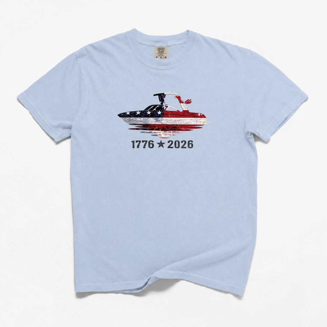 American Wake Surf 1776-2026 Patriotic T-Shirt