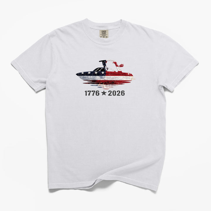 American Wake Surf 1776-2026 Patriotic T-Shirt